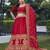 Crimson Red Golden Embroidered Silk Bridal Lehenga Choli