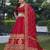 Crimson Red Golden Embroidered Silk Bridal Lehenga Choli