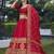 Crimson Red Golden Embroidered Silk Bridal Lehenga Choli