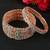 Set Of 2 Rose Gold-Plated & Sea-Green Baby Pink AD-Studded Bangles