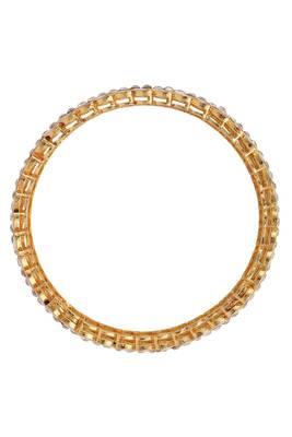 Women Pack Of 2 Gold-Plated & White AD-Studded Kada Bangle 5