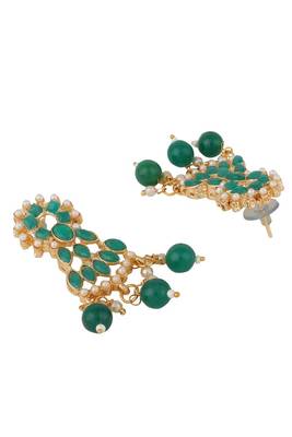 Pearl and Emerald Green Stone Choker Necklace 3