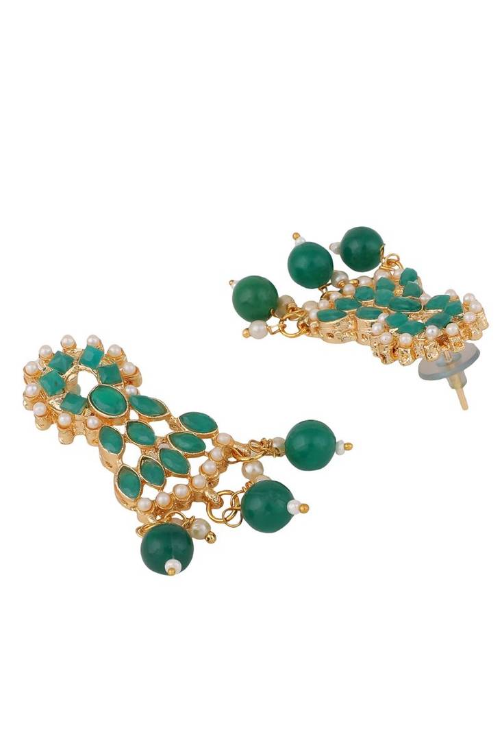 Pearl and Emerald Green Stone Choker Necklace