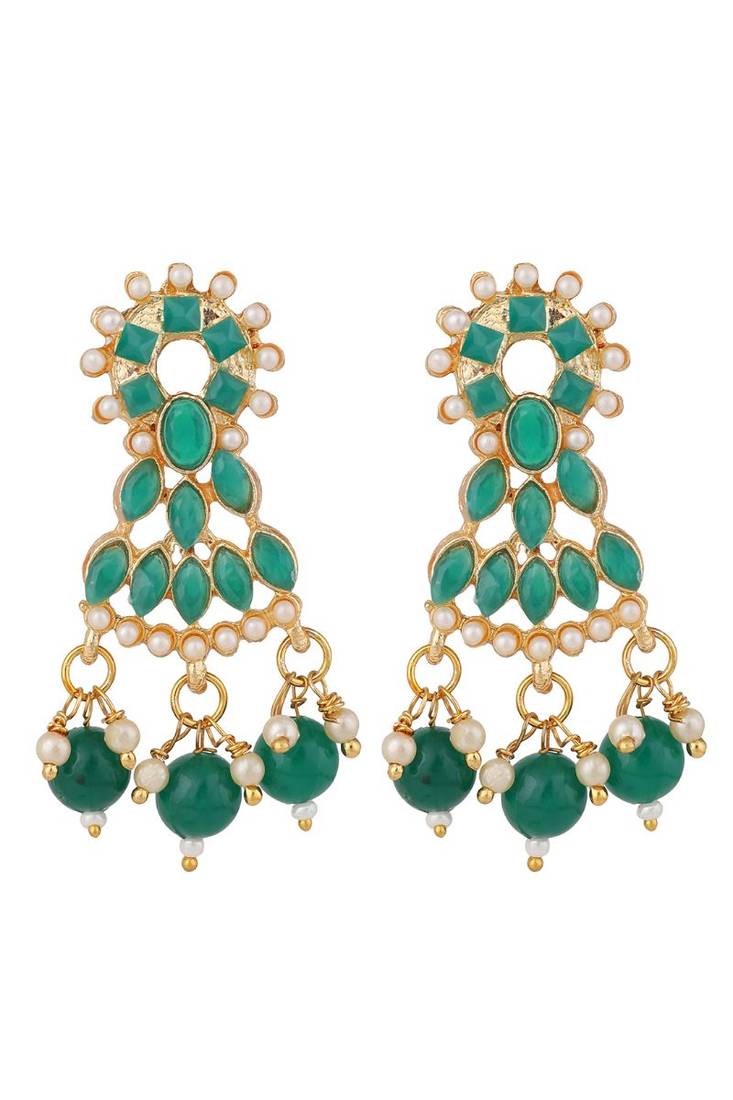 Pearl and Emerald Green Stone Choker Necklace