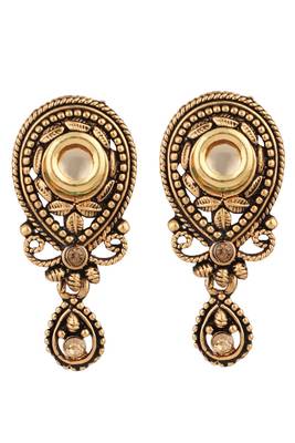 Antique Gold Plated Traditional Pendant Set with Pearl String 3