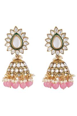Traditional Pastal Pink Kundan Stone Brass Choker Set 3