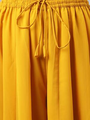 Mustard plain georgette kurtas-and-kurtis 4