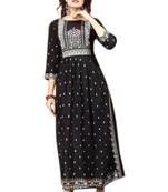 Heavy Rayon Nayra Cut Foil Work Kurti