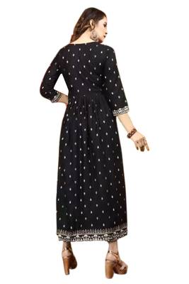 Heavy Rayon Nayra Cut Foil Work Kurti 3