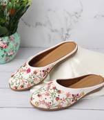 White Floral Embrodary Canvas Flats