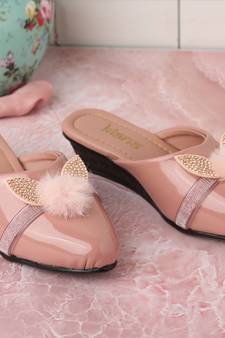 Peach Plain Ballerinas Flats