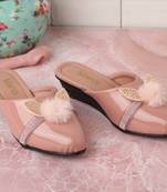 Peach Plain Ballerinas Flats