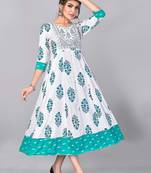 Heavy Rayon Anarkali  Foil with Embroidery Work Kurti