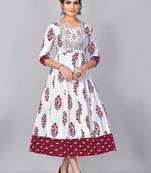 Heavy Rayon Anarkali  Foil with Embroidery Work Kurti