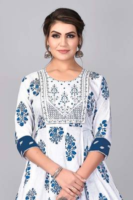 Heavy Rayon Anarkali  Foil with Embroidery Work Kurti 2