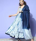 White printed chanderi ethnic-kurtis