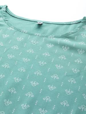 Green printed rayon ethnic-kurtis 4