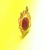 Maroon Adjustable Designer Kundan Finger Rings 