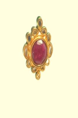 Maroon Adjustable Designer Kundan Finger Rings  3