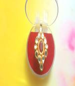 Maroon Kundan Designer Adjustable Rings