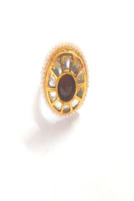  Kundan Maroon Adjustable Designer Finger Rings 2