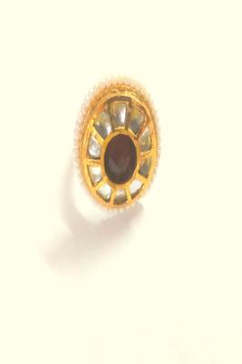  Kundan Maroon Adjustable Designer Finger Rings 3