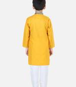 BownBee Printed Attached Jacket Cotton Kurta Pajama - Gray