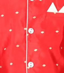 BownBeeFull SleeveSilk Blend Sherwani - Red