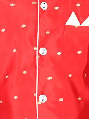 BownBeeFull SleeveSilk Blend Sherwani - Red 2