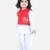 BownBee Front Open Embroidered Jacket with Kurta Dhoti - Red