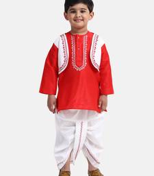 BownBee Attached Jacket Dhoti Kurta -Red