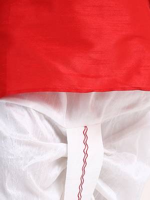 BownBee Attached Jacket Dhoti Kurta -Red 2
