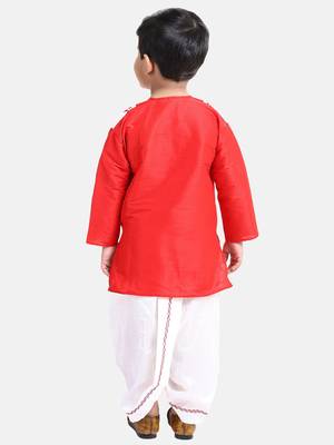 BownBee Attached Jacket Dhoti Kurta -Red 3