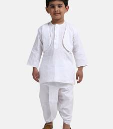 BownBee Attached Jacket Dhoti Kurta -White