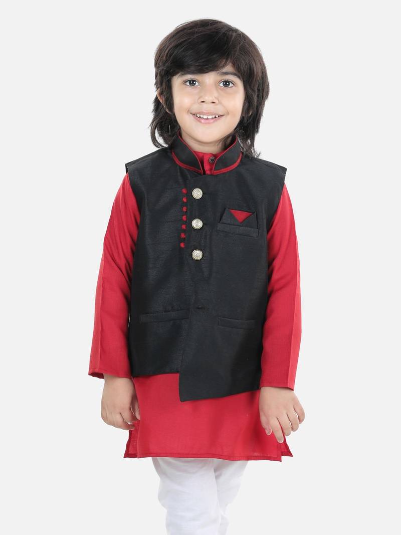 BownBee Boys Party Waistcoat Jacket - Black