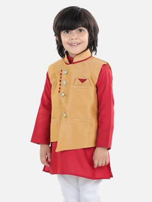 BownBee Boys Party Waistcoat Jacket - Beige 2