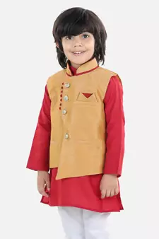 BownBee Boys Party Waistcoat Jacket - Beige