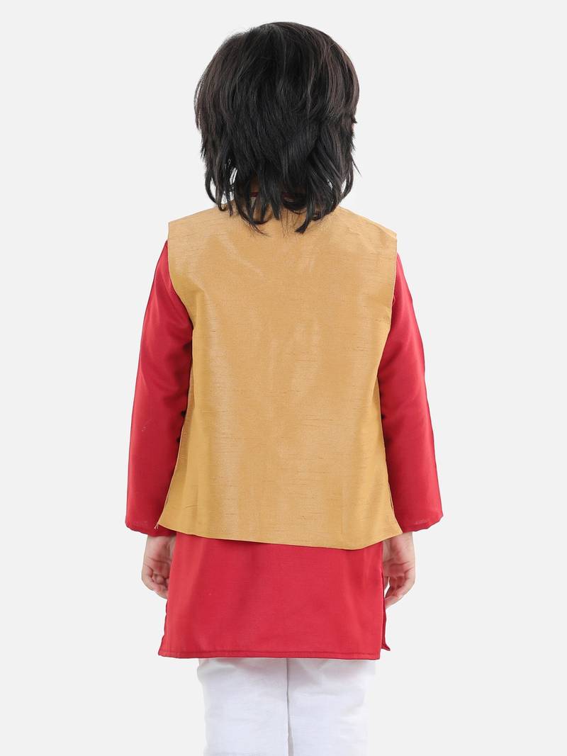 BownBee Boys Party Waistcoat Jacket - Beige