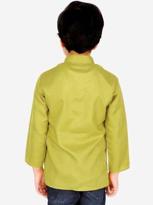 BownBee  Boys Cotton Full Sleeve Short Kurta - Green 3