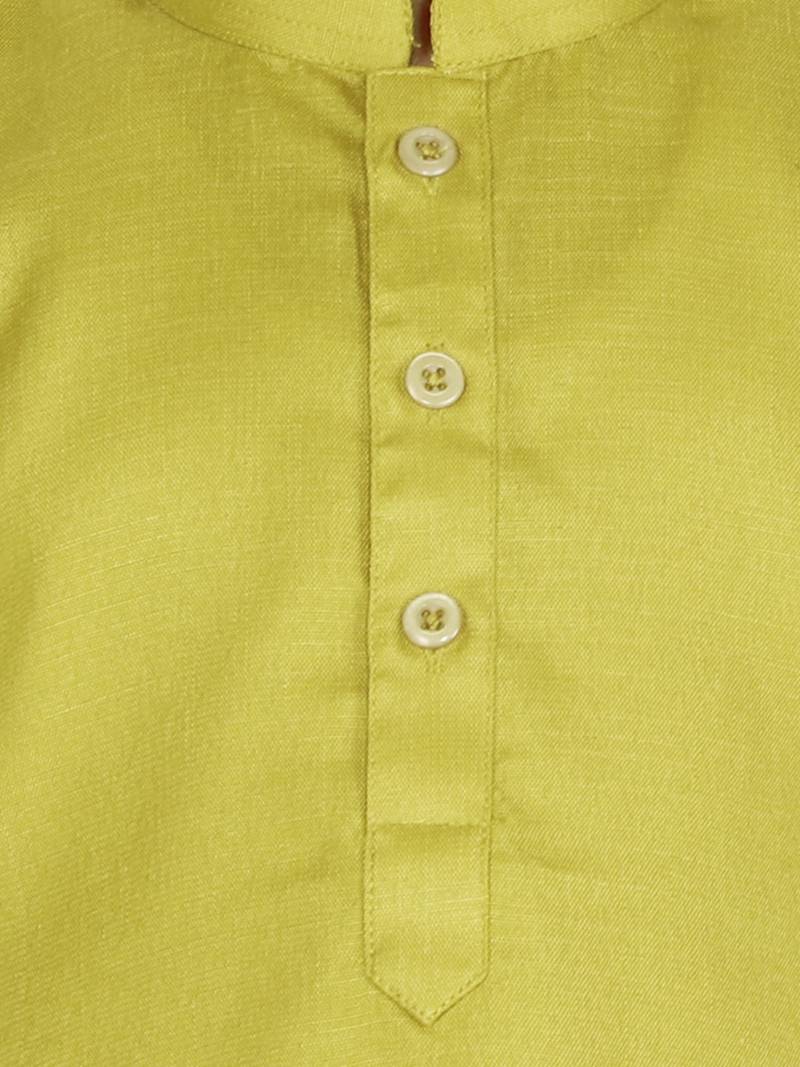 BownBee  Boys Cotton Full Sleeve Short Kurta - Green