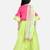 BownBee Girls Printed Cotton Frill Sleeves Top with Lehenga for Girls- Pink