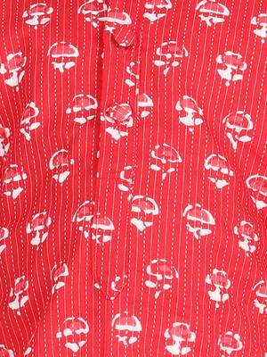 BownBee Block Print Cotton Kurta for Girls- Red BownBee 2