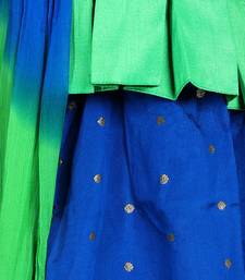BownBee  Embroidered South Indian Pavda Pattu Lehenga- Green
