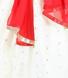 BownBee  Jacquard Flared Sleeve Top withSilk Blend Lehenga- Red