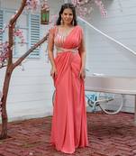 Rose Pink Cora Saree Set