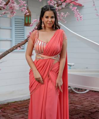 Rose Pink Cora Saree Set 3