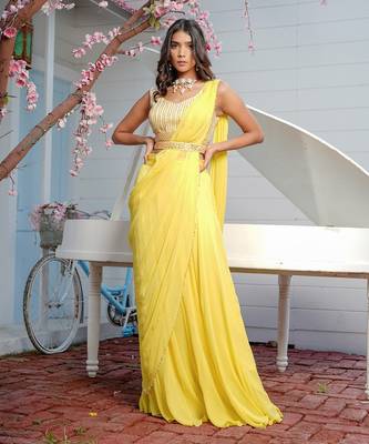 Maple Yellow saree 1