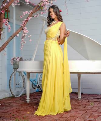 Maple Yellow saree 2