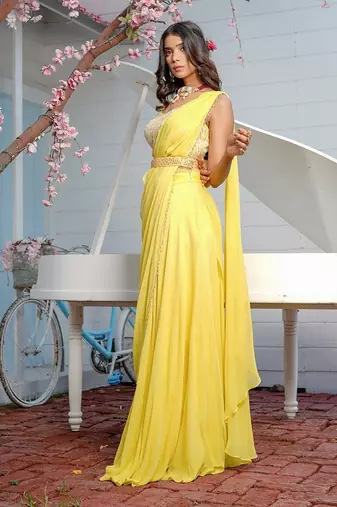 Maple Yellow saree