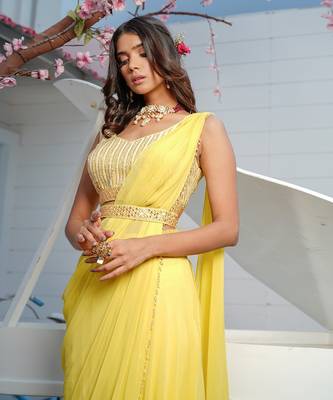 Maple Yellow saree 3